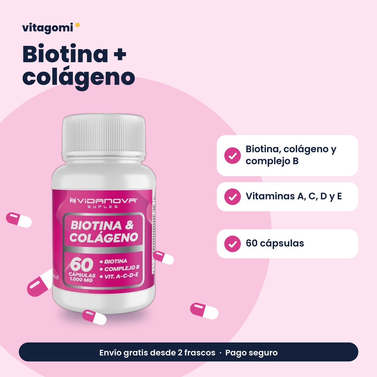 Biotina + colágeno · beneficios