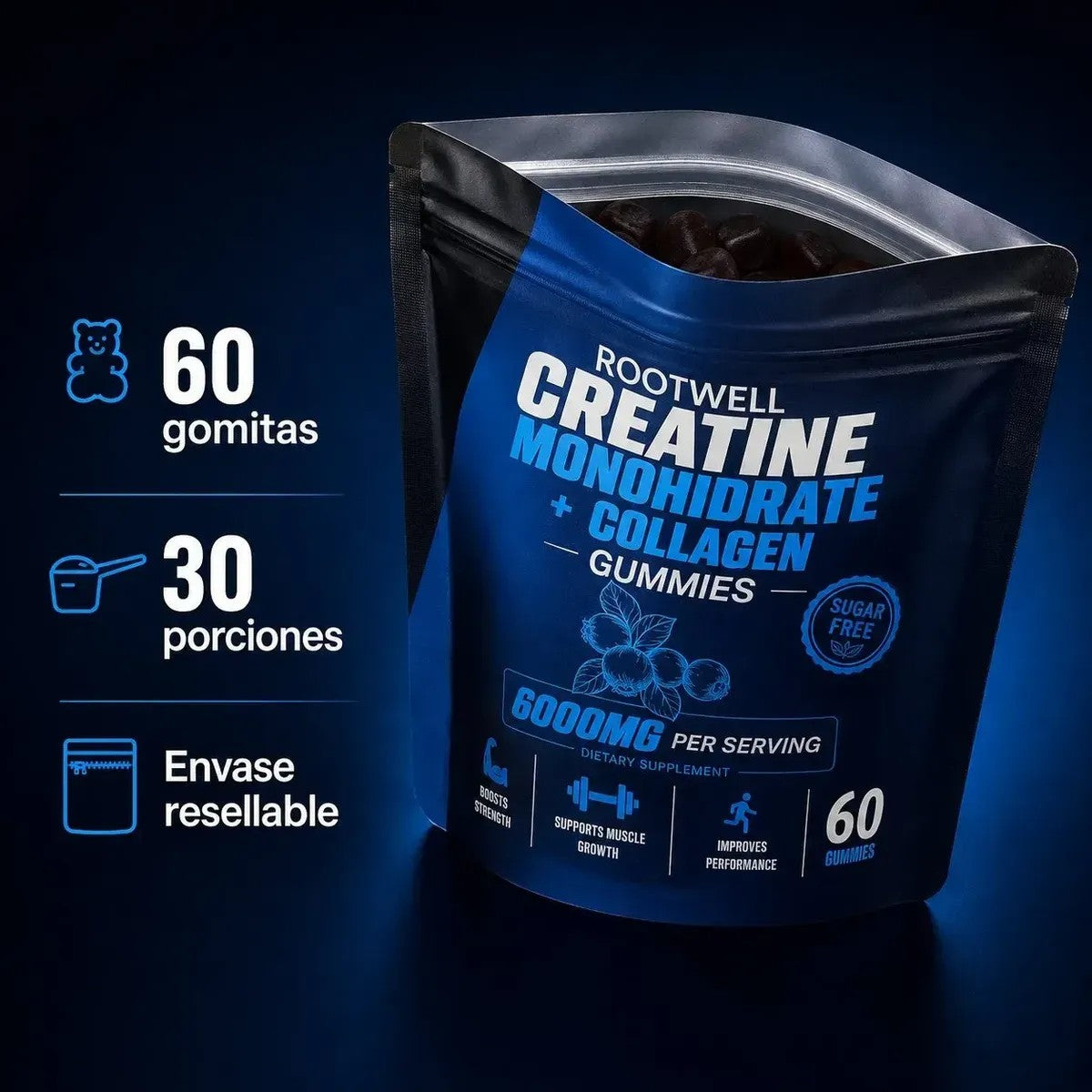 Creatina + colágeno en gomitas