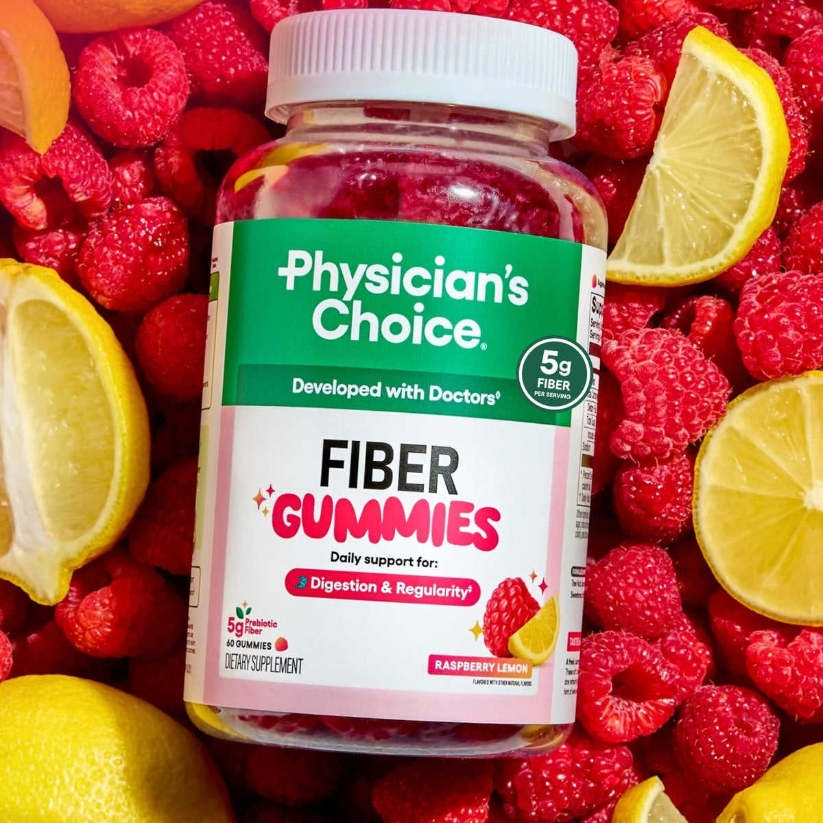 Fibra en gomitas · frambuesa y limón
