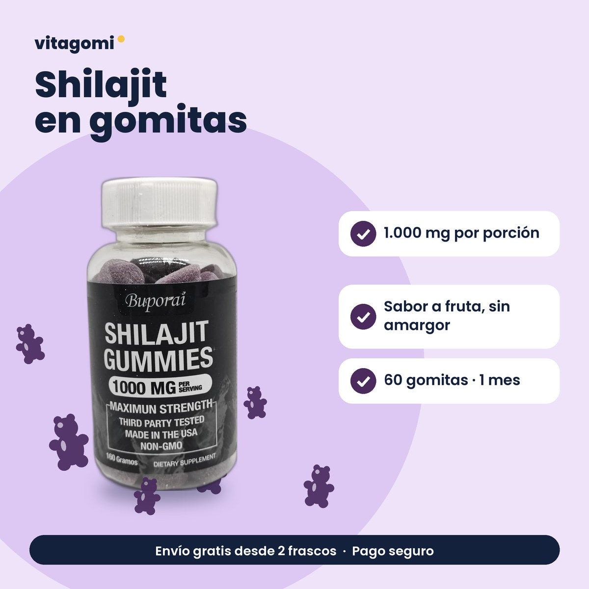 Shilajit en gomitas · beneficios